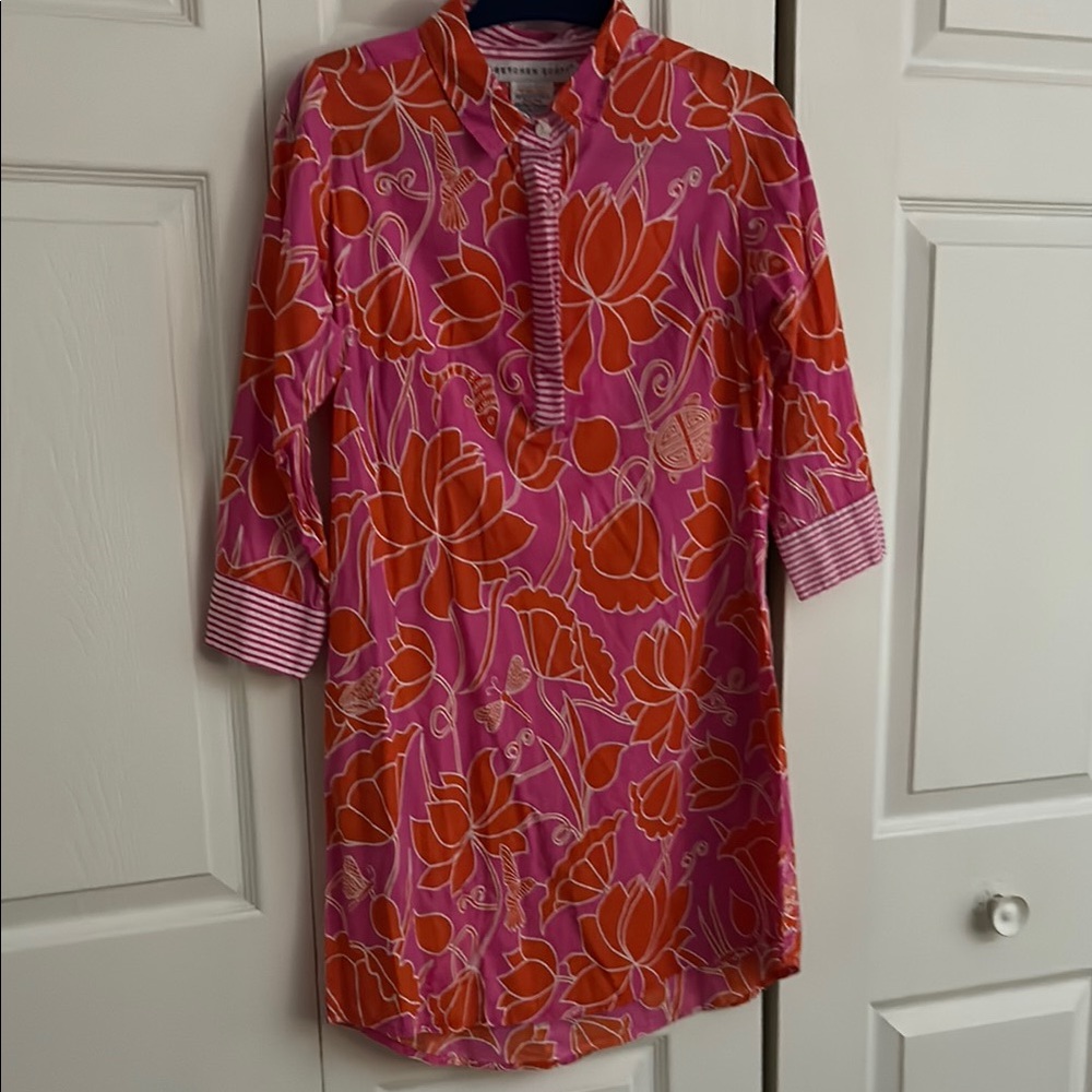 Gretchen Scott Designs Pink and Orange Floral Dress